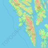 Topografische Karte Sitka, Höhe, Relief