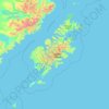 Topografische Karte Kodiak Island, Höhe, Relief