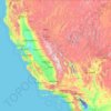 Topografische Karte Kalifornien, Höhe, Relief