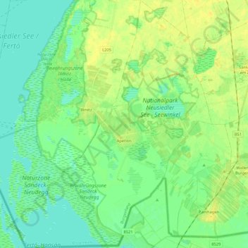 Topografische Karte Apetlon, Höhe, Relief