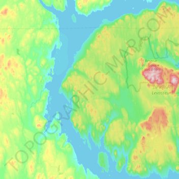 Topografische Karte Île René-Levasseur, Höhe, Relief