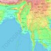 Topografische Karte Myanmar, Höhe, Relief