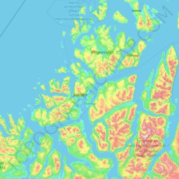 Topografische Karte Tromsö, Höhe, Relief